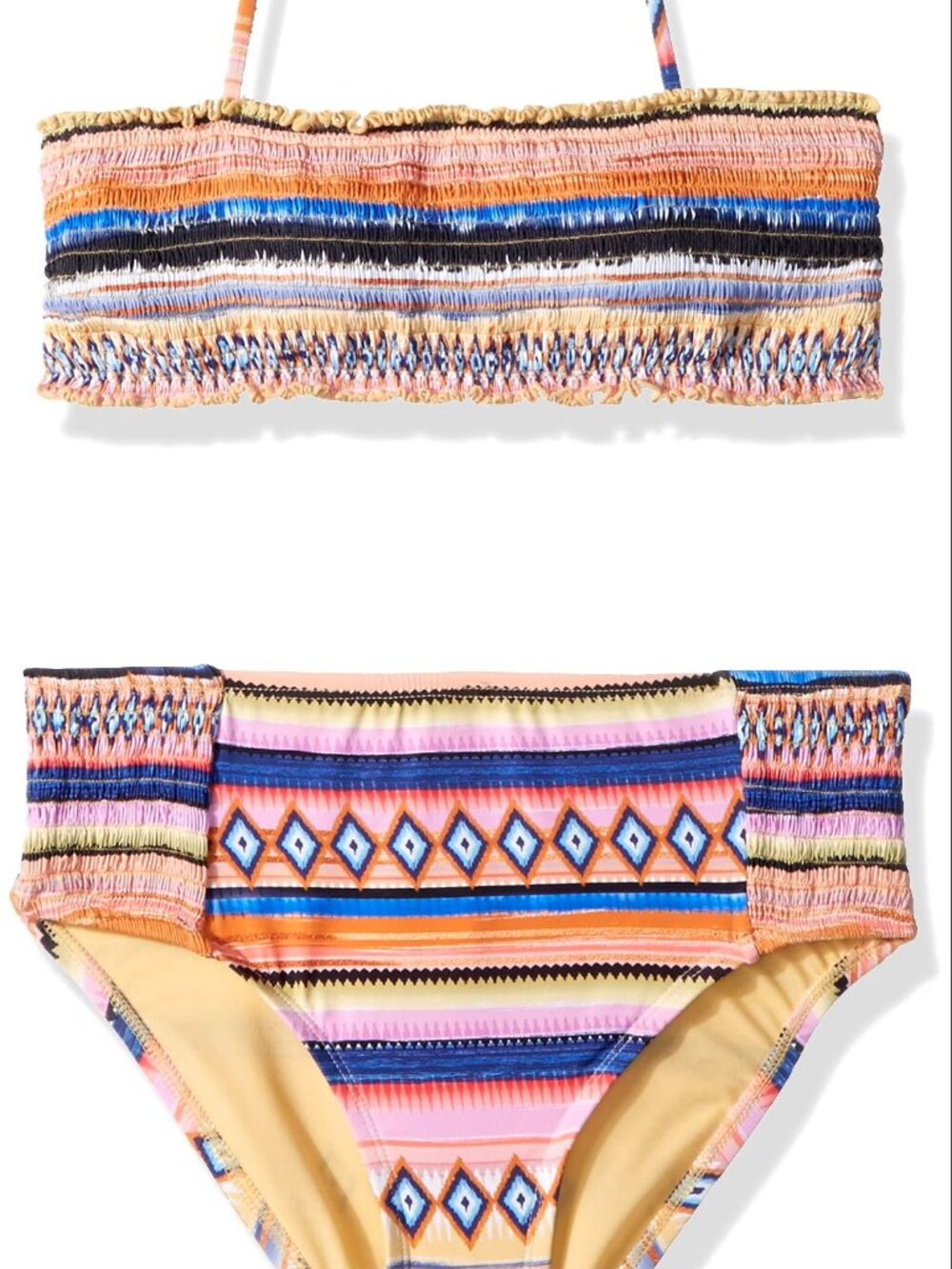 New Hobie Girls Kids Two Piece Swimsuit Bandeau Top & High Waisted Bottoms